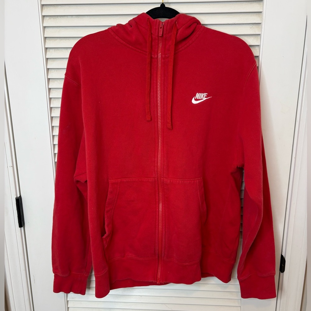Nike Bold Red Zip-Up Hoodie